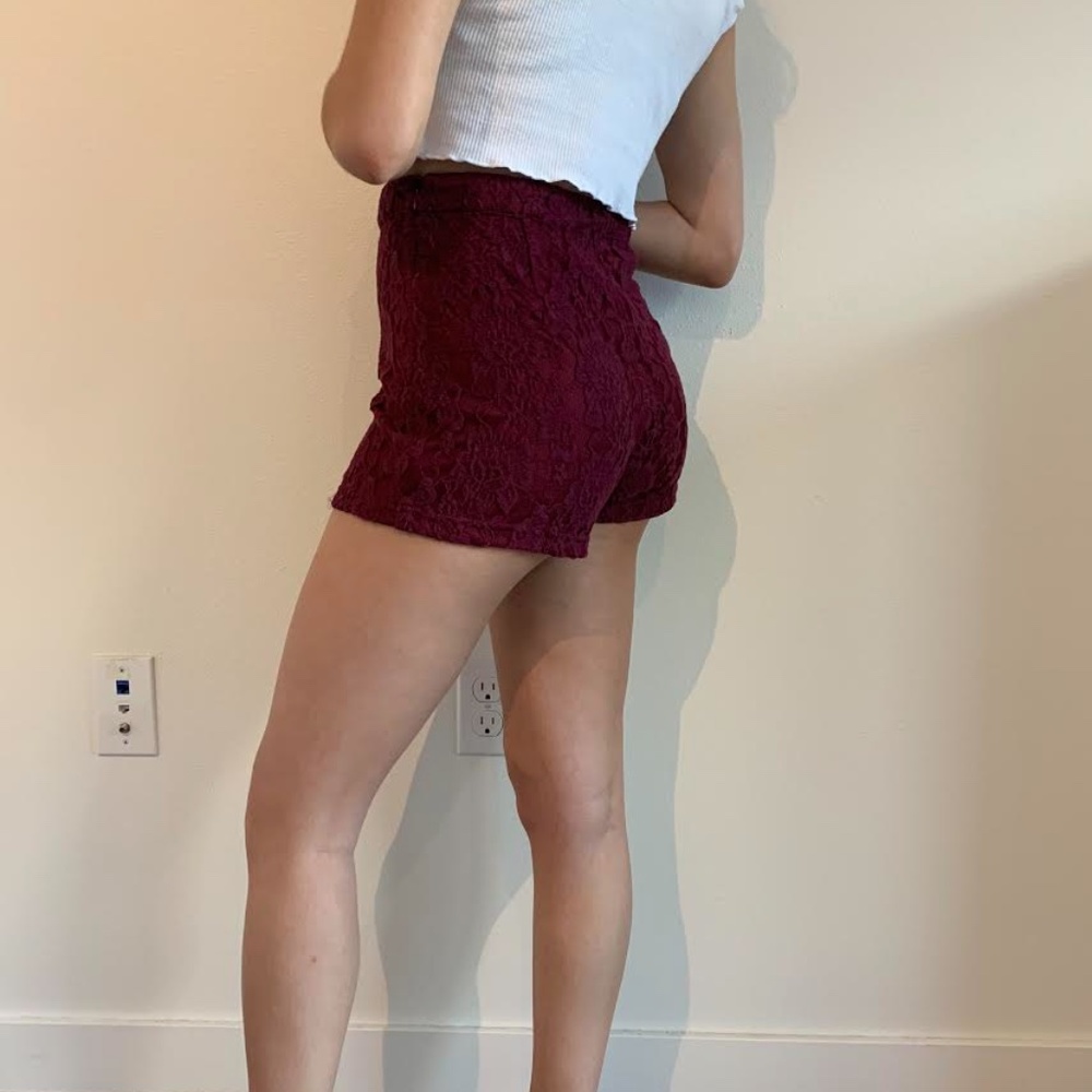 Forever 21 burgundy lace shorts